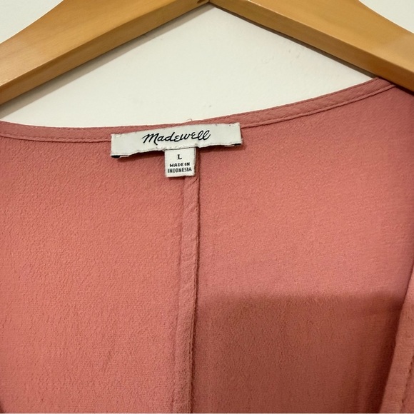 Madewell Heather Sleeveless Button Front Dress L Peach Pink Mini Casual - Picture 6 of 10
